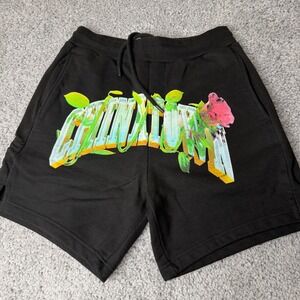 Chinatown Market Mens Black Graphic Logo Rose Fleece Sweat Shorts Size M